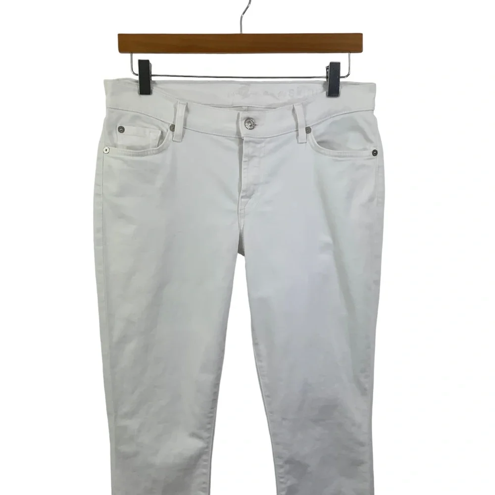7 FOR ALL MANKIND The Skinny White Skinny Jeans With Stretch White Jeans G13 - Picture 6 of 11